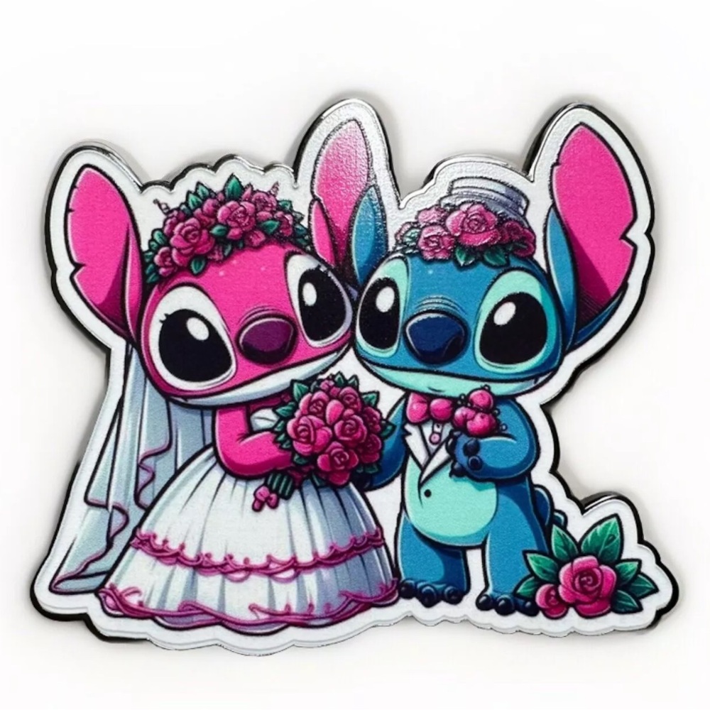 Disney Fantasy Pin Stitch and Angel Wedding Tux 3 Inch Large Jumbo Collectible